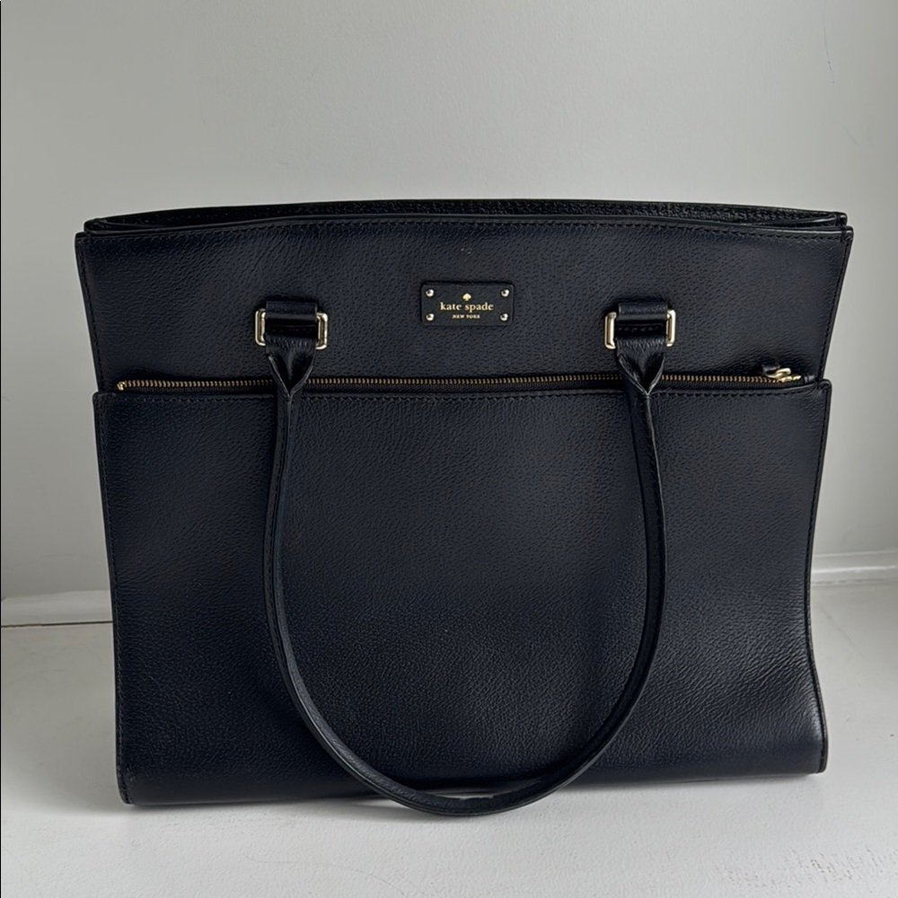 Kate Spade Maeve Grove Street Black Leather Tote Bag